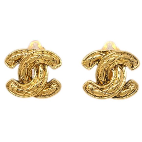 Chanel Gold CC Earrings Clip-On - Picture 1 of 8